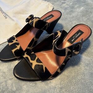 Derek Lam Black and Tan Patterned Wedges